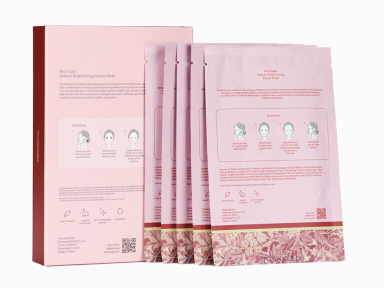 Sakura Rose Brightening Mask – Sheet Mask by DERMOVIA
