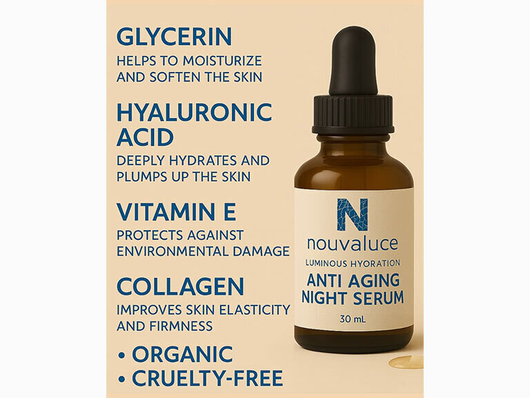 Luminous Hydration Anti-Aging Night Serum – NUOVALUCE BEAUTY